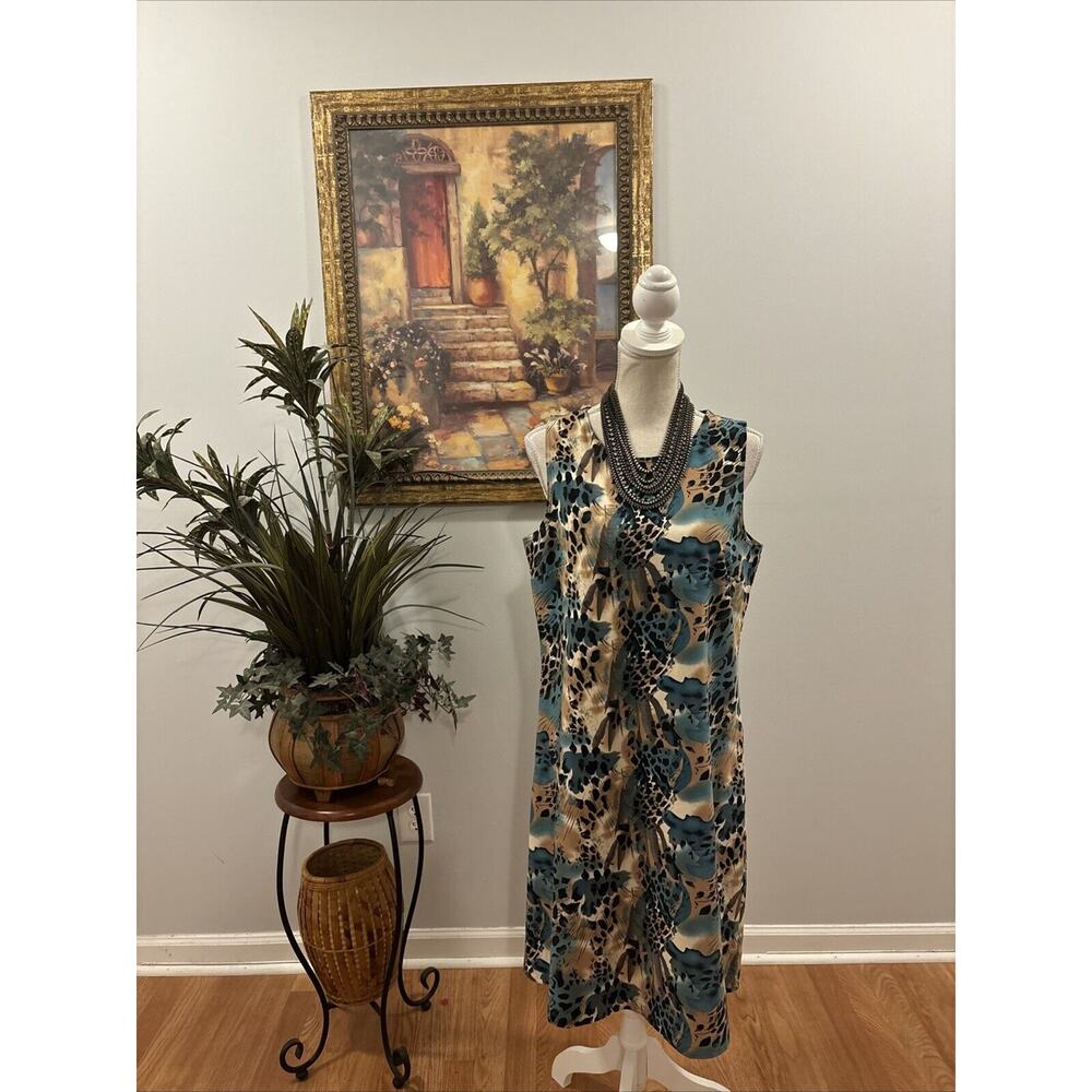 Women with Control Women's Dress Sz M Regular Stretch Sleeveless Animal Print
